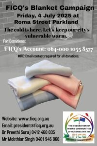 FICQ launches blanket drive to support Brisbane’s vulnerable during winter FICQ launches blanket drive to support Brisbane’s vulnerable during winter