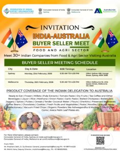 Indian food and agri delegation to hold Buyer–Seller Meet in Sydney
