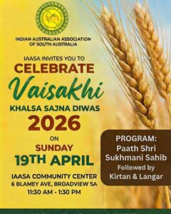 IAASA to host Vaisakhi celebrations in Adelaide on April 19