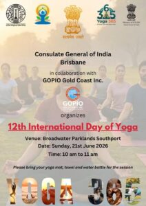 CGI Brisbane, GOPIO Gold Coast to host International Day of Yoga celebration
