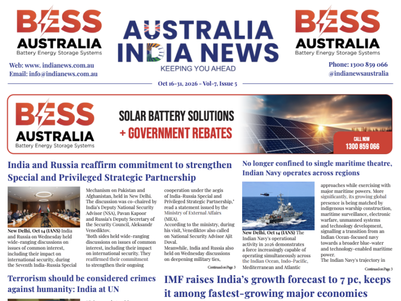 Australia India News Oct 16-31, 2026